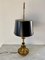 Mid-20th Century Brass Bouillotte Double Dolphin Lamp with Black Tole Shade, Image 9