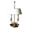 Antique Neoclassical Double Dolphin Brass Bouillotte Lamp with Tole Shade, Image 12