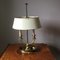 Antique Neoclassical Double Dolphin Brass Bouillotte Lamp with Tole Shade 7