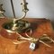 Lampe Bouillotte Double Dauphin Antique en Laiton avec Abat-Jour en Tole 11