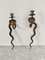 Mid-Century Anglo-Indian Brass Cobra Candleholders, Set of 2 12