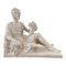 Hombre reclinado italiano neoclásico de porcelana blanca con escultura de cuerno de la abundancia, Imagen 1