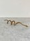 Vintage Cast Brass Coiled Serpent Snake 8