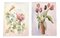 Floral Still Lifes, 1970s, Watercolors on Paper, Set of 2 1