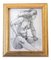 Estudio con desnudo de mujer, años 80, Carbón sobre papel, enmarcado, Imagen 1