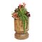 Vaso in legno con finte piante grasse, Immagine 1