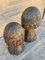 Vintage Folk Art Hand Carved Oak Mushroom Statues, Set of 2 5