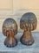 Vintage Folk Art Handgeschnitzte Pilzstatuen aus Eiche, 2er Set 2