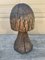 Vintage Folk Art Hand Carved Oak Mushroom Statues, Set of 2 11