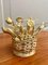 Mid-Century Hollywood Regency Gold Flower Basket with Cocktail Picks, Set of 10 5