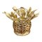 Mid-Century Hollywood Regency Gold Flower Basket with Cocktail Picks, Set of 10 1