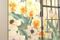 Mid-Century Multicolor Painted Floral Room Divider or Paravan, Image 6