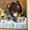 Natura morta con uova e vasi, anni '70, dipinto su tela, con cornice, Immagine 2