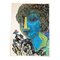 EJ Hartmann, Retrato femenino abstracto con mariposa, años 70, Pintura sobre papel, Imagen 1