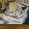 Artista in stile francese, Donna che fa il bagno, anni '60, dipinto su tela, con cornice, Immagine 3