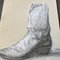 Cowboy Boot, 1980s, Pencil on Canvas 2