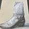 Cowboy Boot, 1980s, Pencil on Canvas, Image 2
