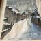 Escenas callejeras de París: Montmartre y Arc de Triomphe, años 50, Acuarelas sobre papel. Juego de 2, Imagen 6