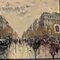 Escena de una calle de París, años 50, pintura sobre lienzo, enmarcado, Imagen 4