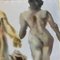 Estudio abstracto desnudo de mujeres, años 70, acuarela sobre papel, enmarcado, Imagen 3