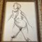 Studio di nudo femminile astratto, anni '50, carboncino su carta, con cornice, Immagine 2