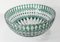 Vintage Green Cut to Clear Lead Crystal Bowl by Val Saint Lambert 2