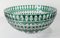 Vintage Green Cut to Clear Lead Crystal Bowl by Val Saint Lambert 12