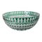 Vintage Green Cut to Clear Lead Crystal Bowl by Val Saint Lambert 1