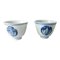 Antike chinesische Tassen in Blau & Weiß mit Kranichmotiv, 2er Set 1