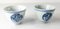 Antique Chinese Blue and White Cups with Crane Motif, Set of 2 6