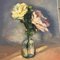 Stillleben mit Blumen, 1980er, Malerei auf Leinwand 2