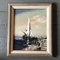 Mediterranean Seascape with Boat & Figures, 1960s, Painting, Framed, Image 6