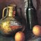 Bodegón con frutas y botellas, años 50, pintura sobre lienzo, enmarcado, Imagen 3