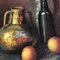 Natura morta con frutta e bottiglie, anni '50, dipinto su tela, con cornice, Immagine 3