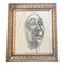 Portrait Study, 1970s, Charcoal Drawing, Framed, Image 1