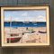 Escena de playa con un paseo en bote ingenuo, años 70, pintura sobre lienzo, Imagen 8