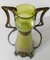 Antique Art Nouveau Iridescent Green Glass Vase 8