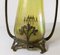 Vase Art Nouveau Antique en Verre Vert Irisé 10