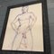 Desnudo Masculino, Años 60, Dibujo A Tinta, Enmarcado, Imagen 3