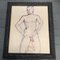 Male Nude, 1960s, Ink Drawing, Framed 6