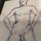 Desnudo Masculino, Años 60, Dibujo A Tinta, Enmarcado, Imagen 4