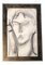 Retrato femenino abstracto Mid Century, años 70, Carbón sobre papel, Imagen 1