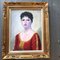 Retrato femenino, años 70, pintura sobre lienzo, enmarcado, Imagen 7