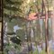 Wasser durch Bäume, 1980er, Gemälde auf Leinwand 2