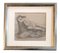 Mujer desnuda reclinada con tigre, años 50, lápiz, enmarcado, Imagen 1