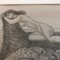 Female Reclining Nude with Tiger, 1950s, Pencil, Framed 3