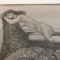 Liegender weiblicher Akt mit Tiger, 1950er, Bleistift, Gerahmt 3