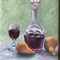 Still Life Wine with Fruit, 1970s, Painting on Canvas, Framed, Image 3