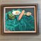 Still Life with Vegetables on Turquoise Cloth, 1970s, Painting on Canvas, Framed 6