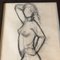 Studio di nudo femminile, anni '70, carboncino su carta, con cornice, Immagine 2